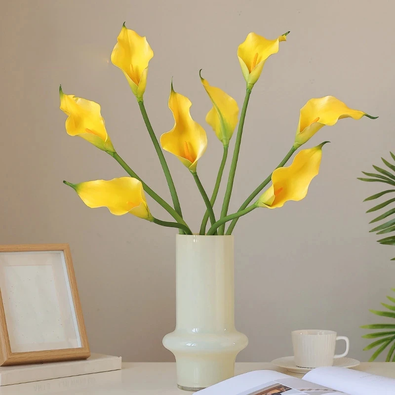 

1PC Artificial Calla Lily Flower, Faux Flowers Table Decoration, Fake Flowers Hand Bouquet, Wedding Party Decor, Flower Arrangem