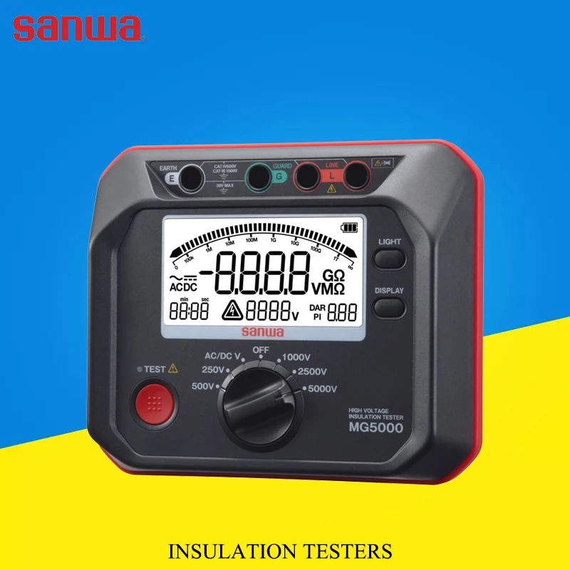 

Japan sanwa MG5000 High Voltage Insulation Testers; PI and DAR Testing / Insulation Resistance Testing up to 1TΩ