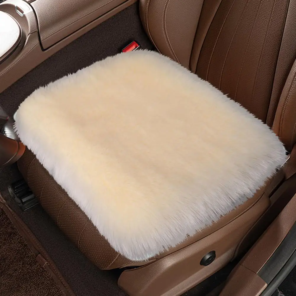 Car Seat Cushion Luxury Thickened Plush Car Seat Pad Non-Slip Moisture-Wicking Stain-Resistant Washable Seat Cover Protector