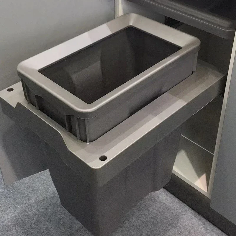 Large Capacity Waste Bins Food Waste Trash Can Kitchen Recycle Dustbin Built-in Cleaning Litter Bins Garbage Disposal Tools