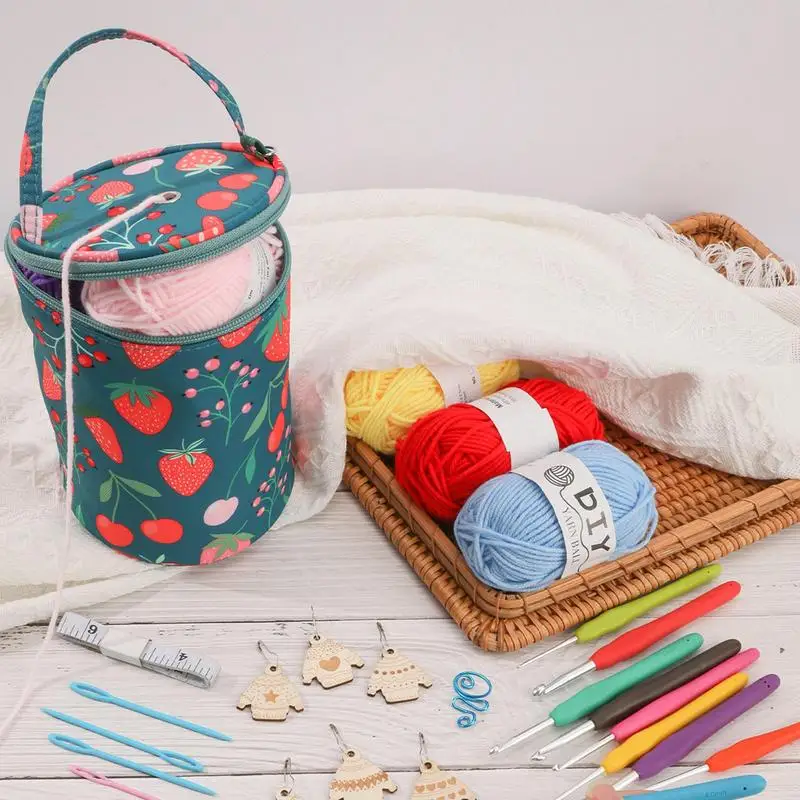 Yarn Organizer Crochet Bag Portable Crochet Bag Yarn Holder Yarn Crochet Kit Knitting Needles Yarn Storage Organizer Ergonomic