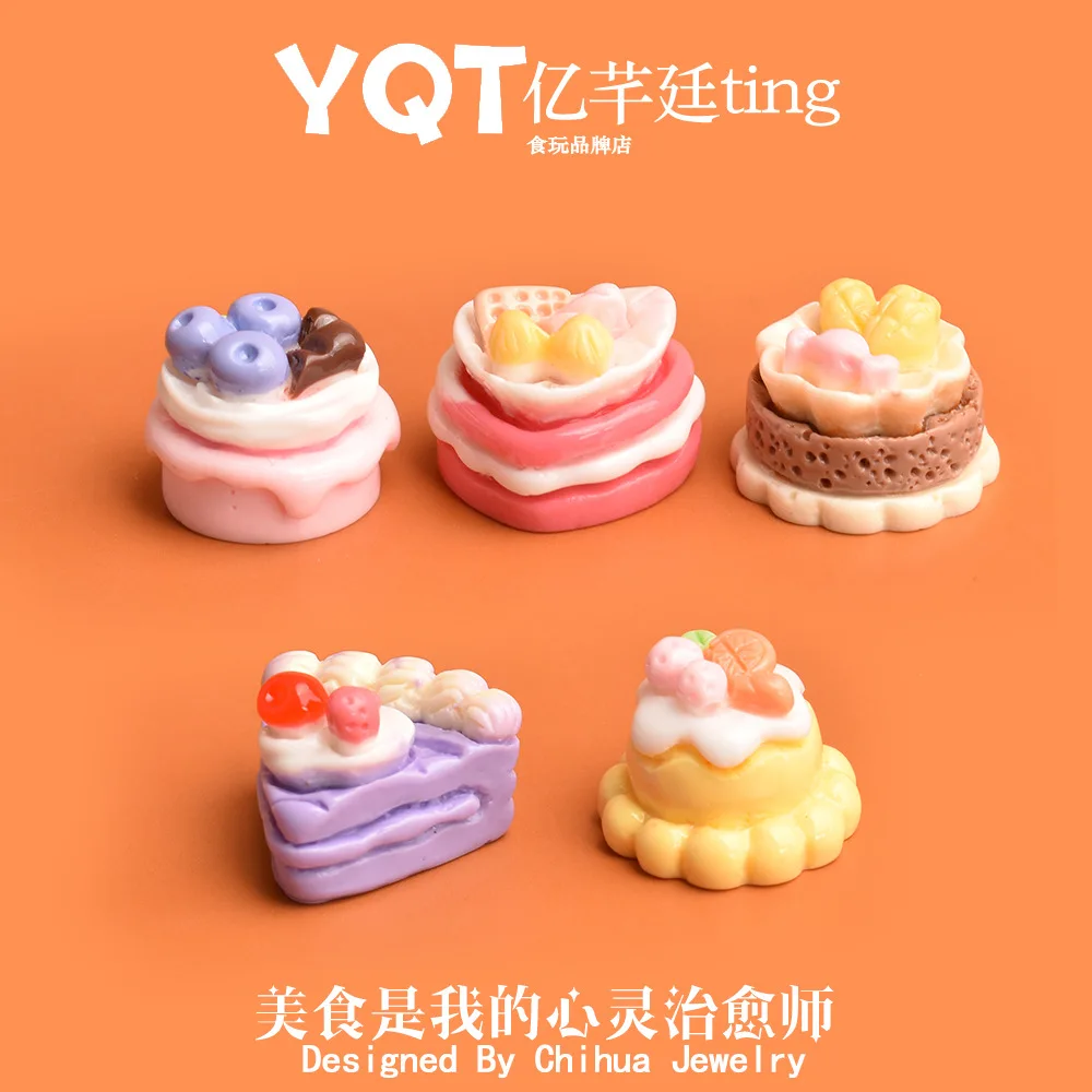 

Miniature Cake Decor Set Resin Dollhouse Food Dessert Props Realistic Mini Cakes for Dollhouse Kitchen Desktop Decor