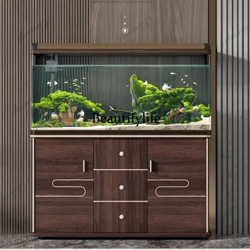 P182 Modern Simple Fish Tanks Aquarium Living Room Ecology Water Cycle Aquatic Pet Supplies Multifunction Pet Products