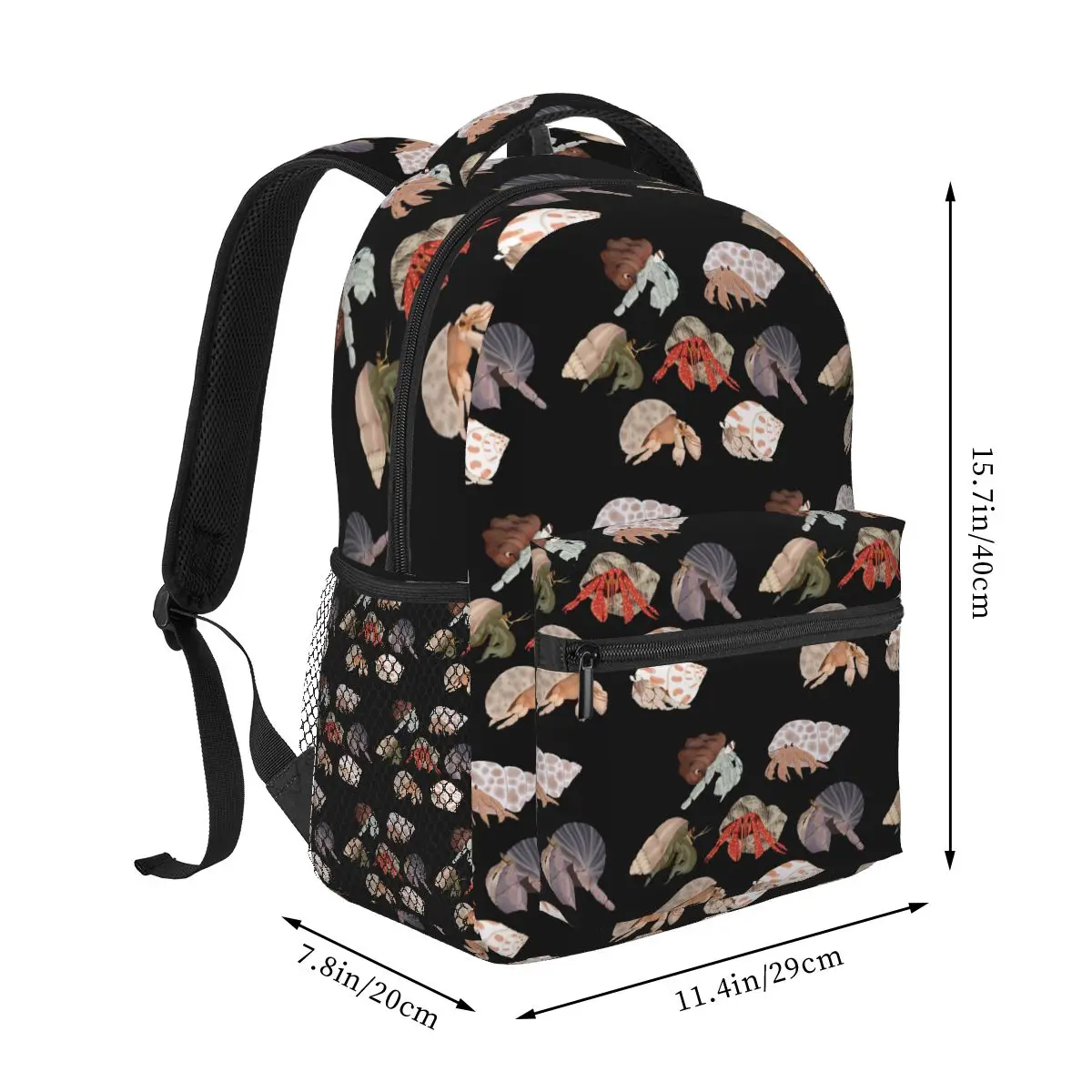 Hermit Crabs Backpacks Boys Girls Bookbag Students School Bags Cartoon Laptop Rucksack Shoulder Bag Large Capacity