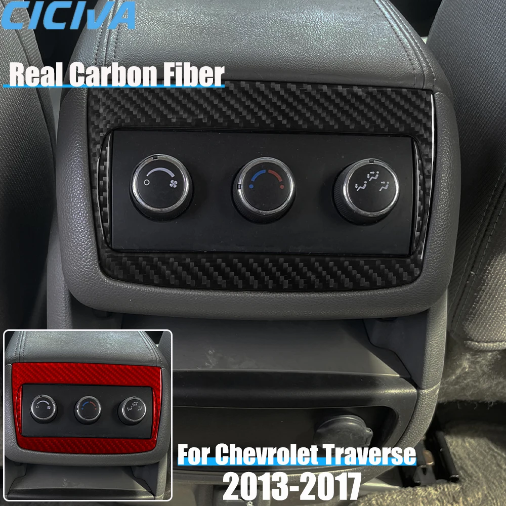 

Real Carbon Fiber Car Accessories Rear Center Console Frame Cover Soft Sticker For Chevrolet Traverse 2013 2014 2015 2016 2017