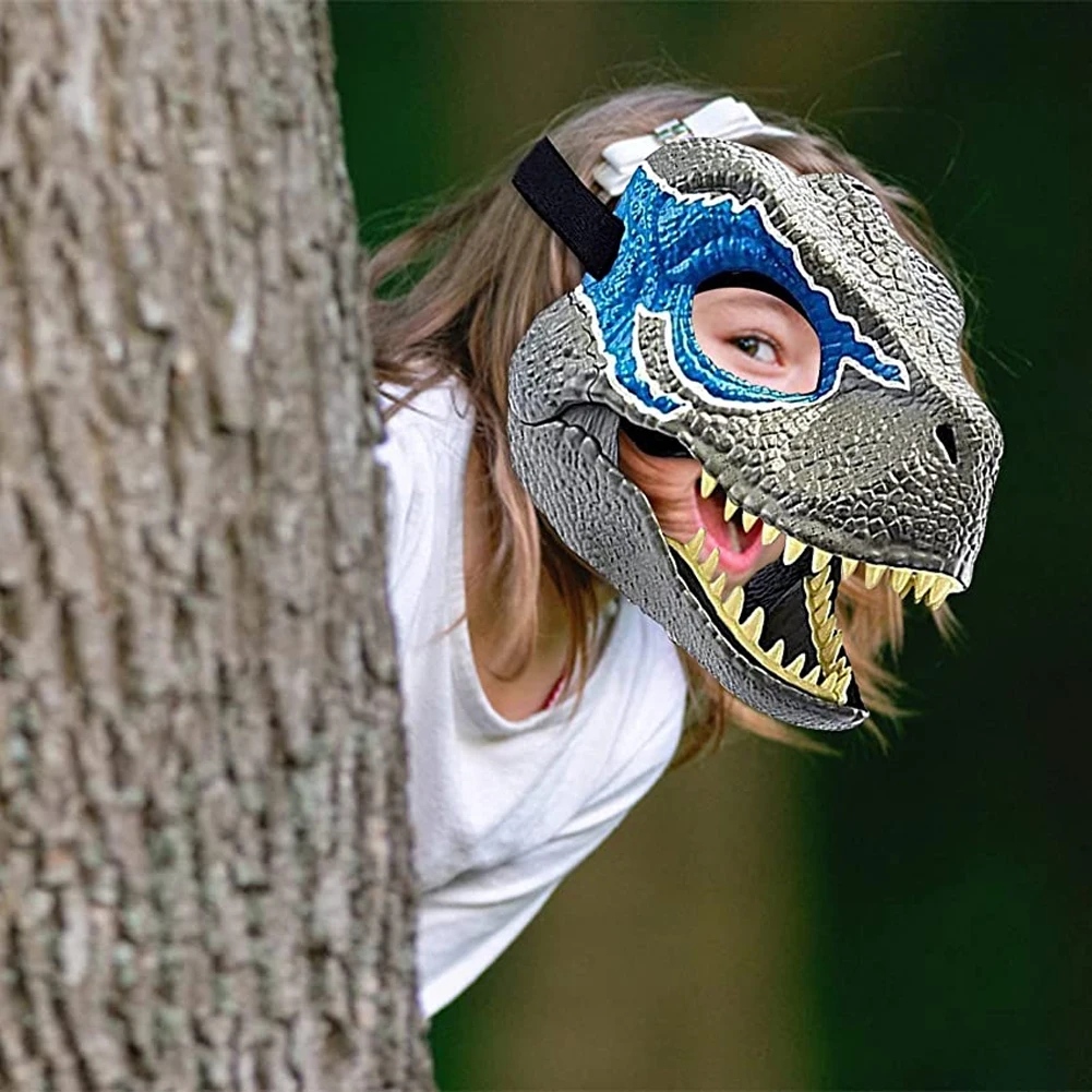 Party Mask Halloween Carnival Gift Velociraptor Mask T-Rex Dinosaur Mask Animal Cosplay Costumes Mask Props For Kids