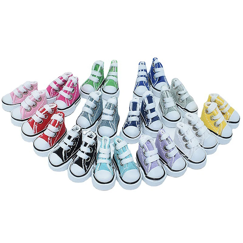 Innovative und praktische 3,5 cm Puppe Mini Schuhe für russische Puppe 1/6 Turnschuhe Schuhe Stiefel Finger Tanz Spielzeug Leinwand Schuhe