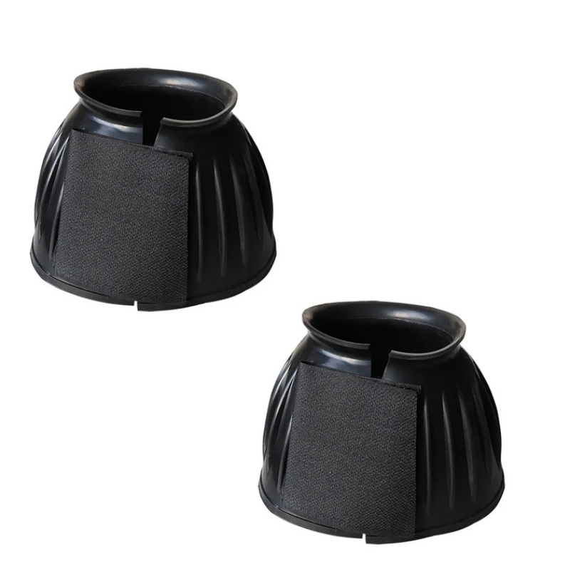 

1 Pair Horse Bell Boots Protect Against Hoof Impact Trauma Rubber Bell Boots for Horses Black Horse Boots Horse Care Boots