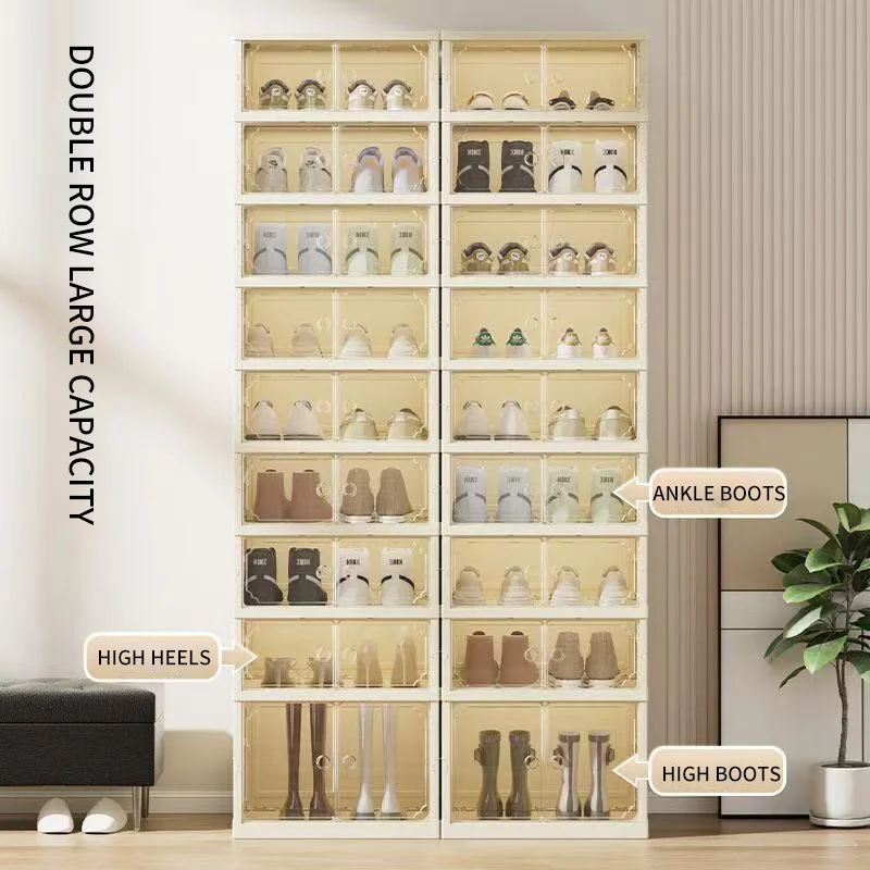 

[5-Layer Large-Capacity Foldable Shoe Rack] This Foldable Shoe Rack Is so Practical! the Large-Capacity Design Allows You to Easily Store Shoes, Clothes, and Sundries, Saying Goodbye to Clutter Fold It up When Not in Use, It Doesn’T Take up Space and Is S