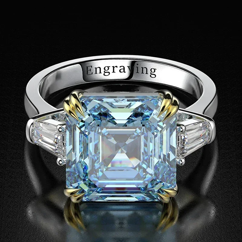 Desire 925 Sterling Silver creato Moissanite Citrine Diamonds Gemstone Wedding anello di fidanzamento Fine Jewelry Gift all'ingrosso