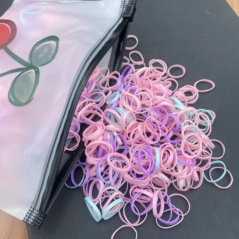 1000 Stück dicke Einweg gummibänder Baby haargummi mädchen Pferdes chwanz Kinder haar elastische breite Haar gummis für Kinder haarschmuck mädchen – Detail 20