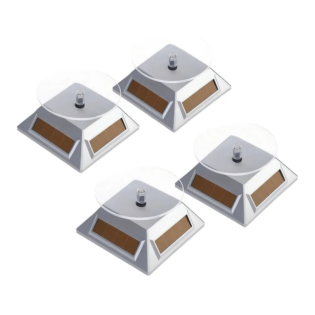 Solar Turntable 360° Rotating Stand Display Plate For Jewelry Electronics Art Showcase Plastic Base Motorized Turntable