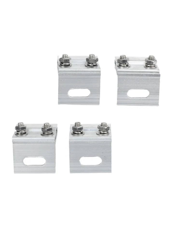 4Pcs Aluminum Standing Seam Clamp Silver Solar PV Roof Mounting Bracket For Photovoltaic Panel Installation On Metal Sheet