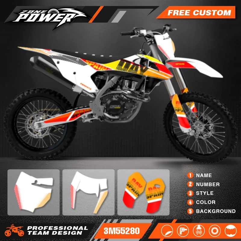 

Powerzone Custom Motorcycle Graphics Backgrounds Decal Stickers Kits for KTM SX SXF 2016-2018 EXC XCW 2017-2019 125-500cc 81