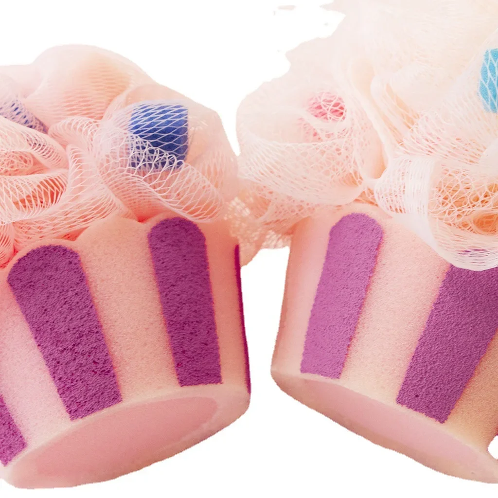 Creative Sponge Cake Bath Ball Cute Ice Cream Flower Bath Wipe Back Bubble Net Bath Wipe Foam Ball Back Scrubber