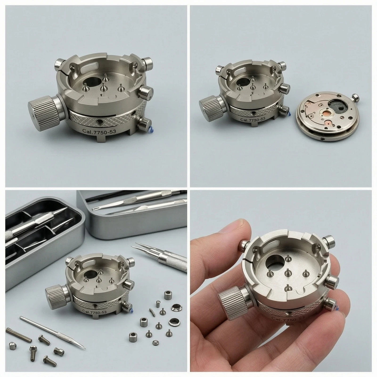 Watch Movement Holder Adjustable Watch Movement Holder with Screws Watchmaker Repair Stand Metal Tool Manual for Watchmakers