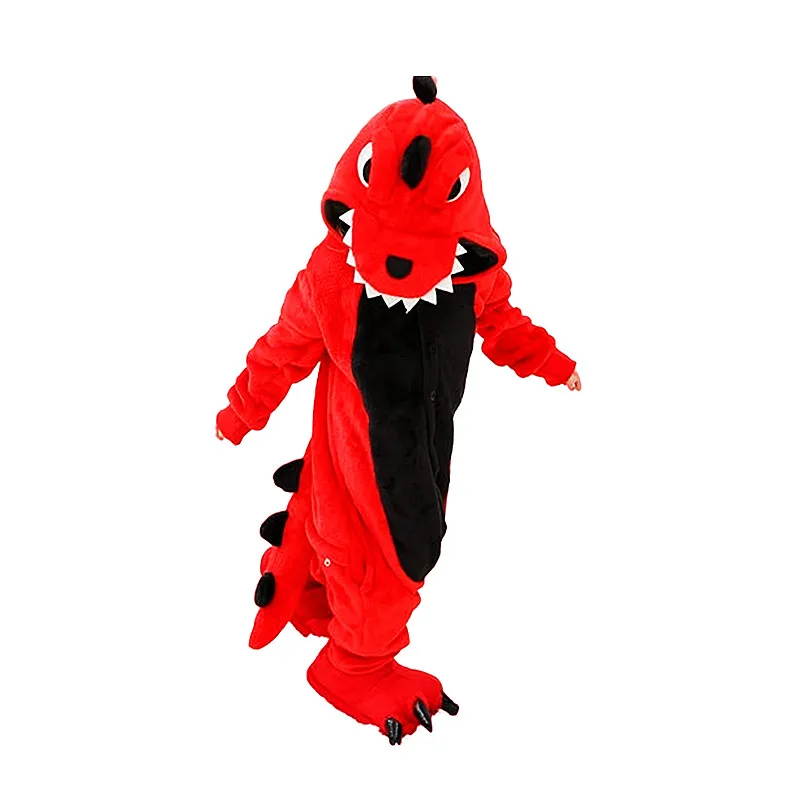 

Children's Cartoon Home wear Red Tyrannosaurus Rex Kigurumi Kid's Onesies Pajamas Carnival One-piece Costume