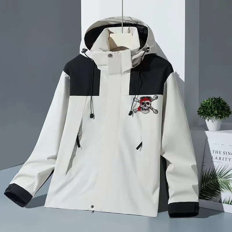 

Hot selling men's and women's jackets outdoor color matching detachable hooded waterproof and windproof jacket youth hiking wear