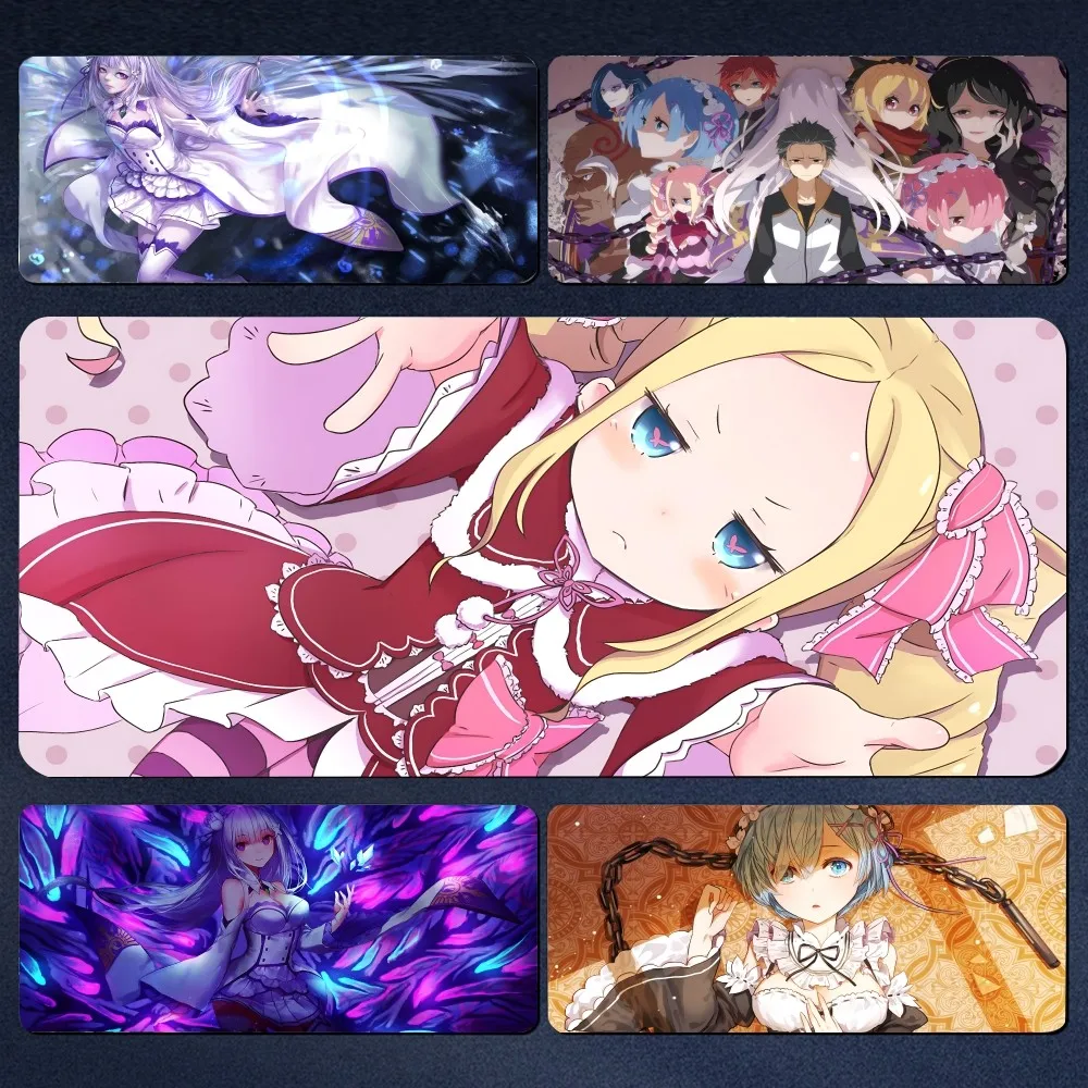 

Re Zero Anime Mousepad Large Computer Gaming Accessories MousePads Desk Mats Anti-slip Laptop Soft Mouse Pad