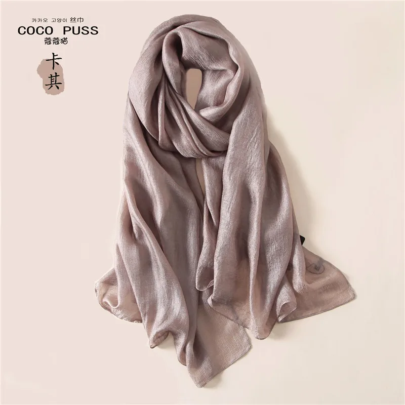 2022 Luxury Brand Women Fashion Scarf Plain Solid Silk Linen Shawls Scarves Summer Lady Bandanas Pashmina Foulard Hijab 180*90Cm