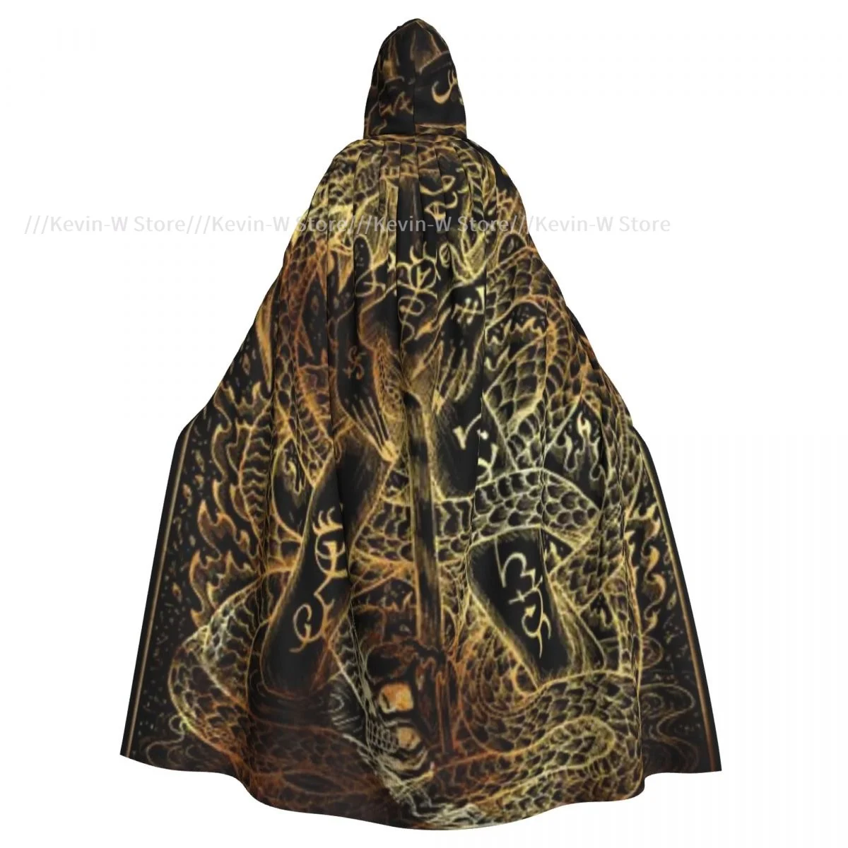 Long Cape Cloak Snake Mystic Wiccan Hooded Cloak Coat Autumn Hoodies