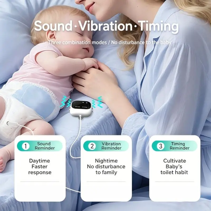 Intelligentes Windelnässewarngerät mit Clip-Design, Sound-Vibrations-Timer für Säuglinge und Altenpflege A2UB – Detail 8