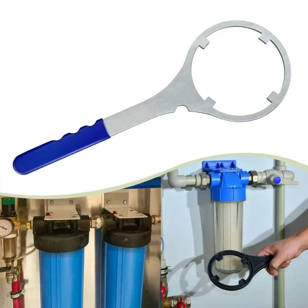 

Comfortable Grip Water Wrench Premium Plastic Steel Tool Water Purifier Spanner 4.8 Inch Rubber Grip Disassembly Tool