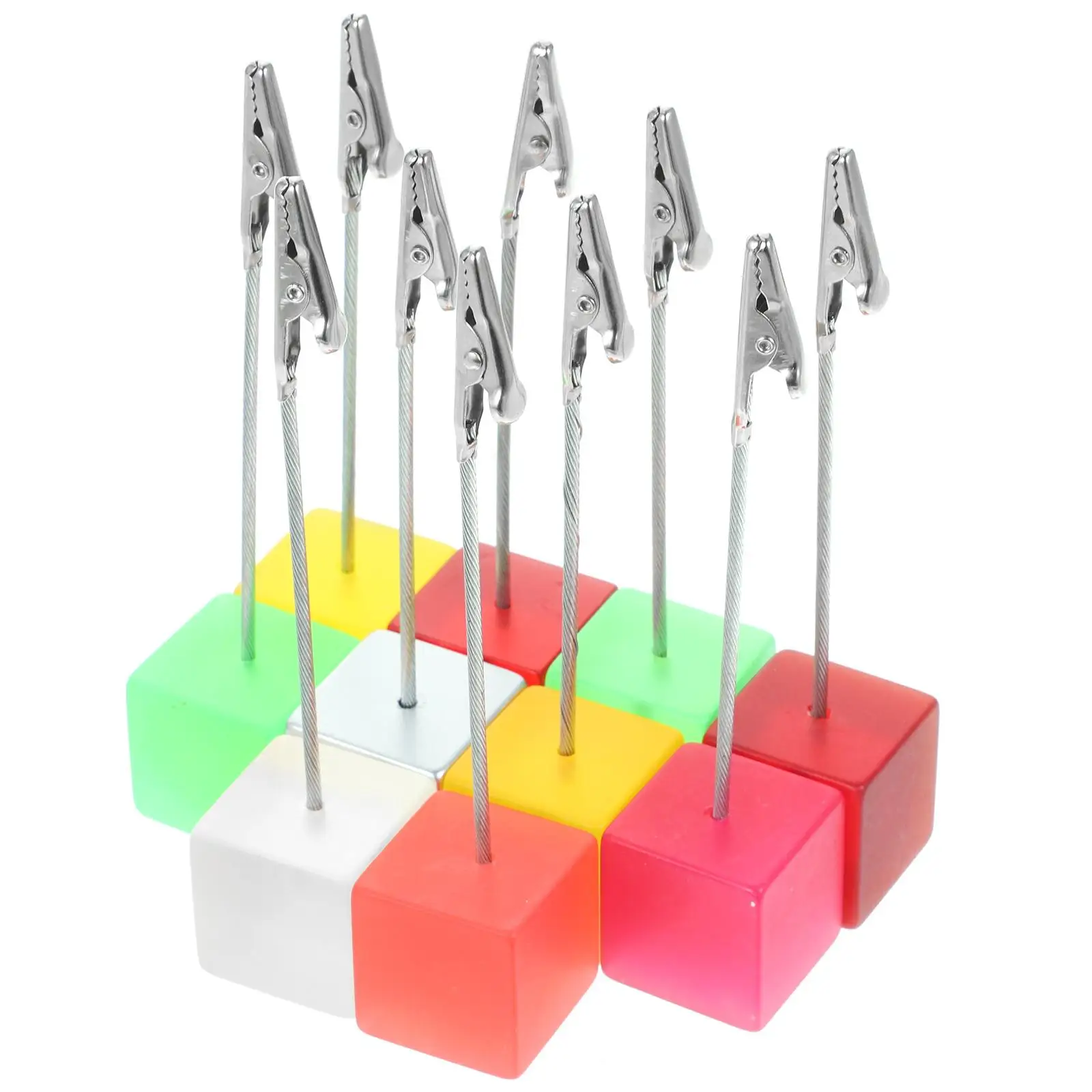

10 Pcs Business Card Holder Desktop Stand Photo Clip Resin Wedding Seat Massage Clamps