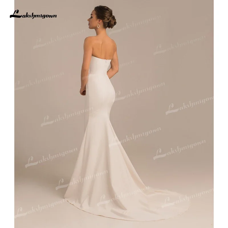 Sexy querida destacável cabo sereia vestido de casamento 2022 chiffon vestido de noiva sem mangas varredura zíper até o chão cintura alta