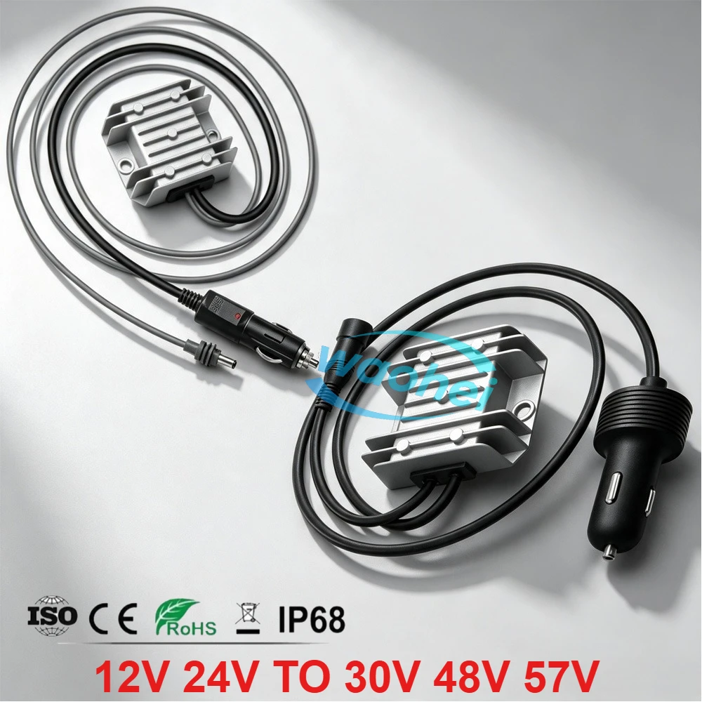 Starlink Mini 12V 24V to 30V 57V 48V(2A-4.5A)Adapter DC-DC Step-up Module Power Supply 9-28V Booster with DC Power Cord for Car