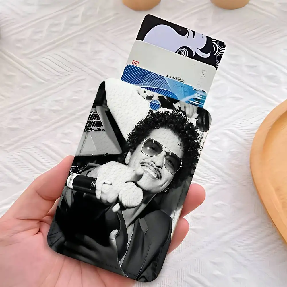 Tarjetero de Cuero PU Premium B-Brunos M-Mars Singer para Uso Diario, con Mosquetón Metálico y Diseño Personalizable