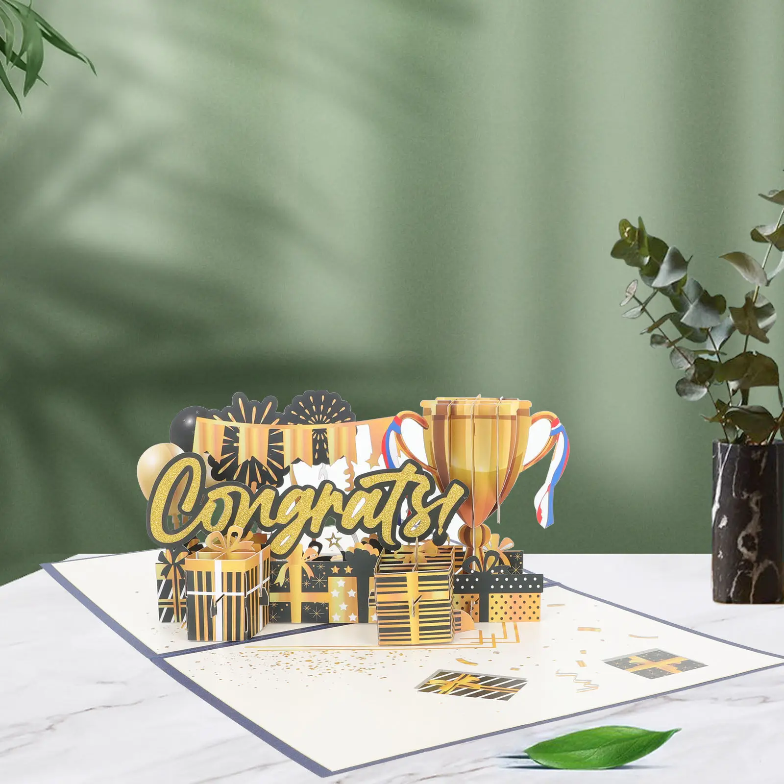 

3D Graduation Greeting Card Exquisite Craft Lightweight Portable Blank Space for Personalized Blessing Festive Decorative Card