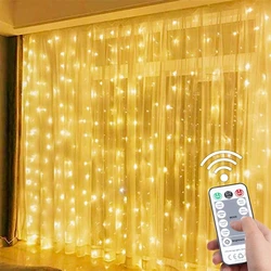 LED Curtain Garland Fairy Lights Festoon with Remote New Year Garland Christmas Decoration Party wedding decoration.