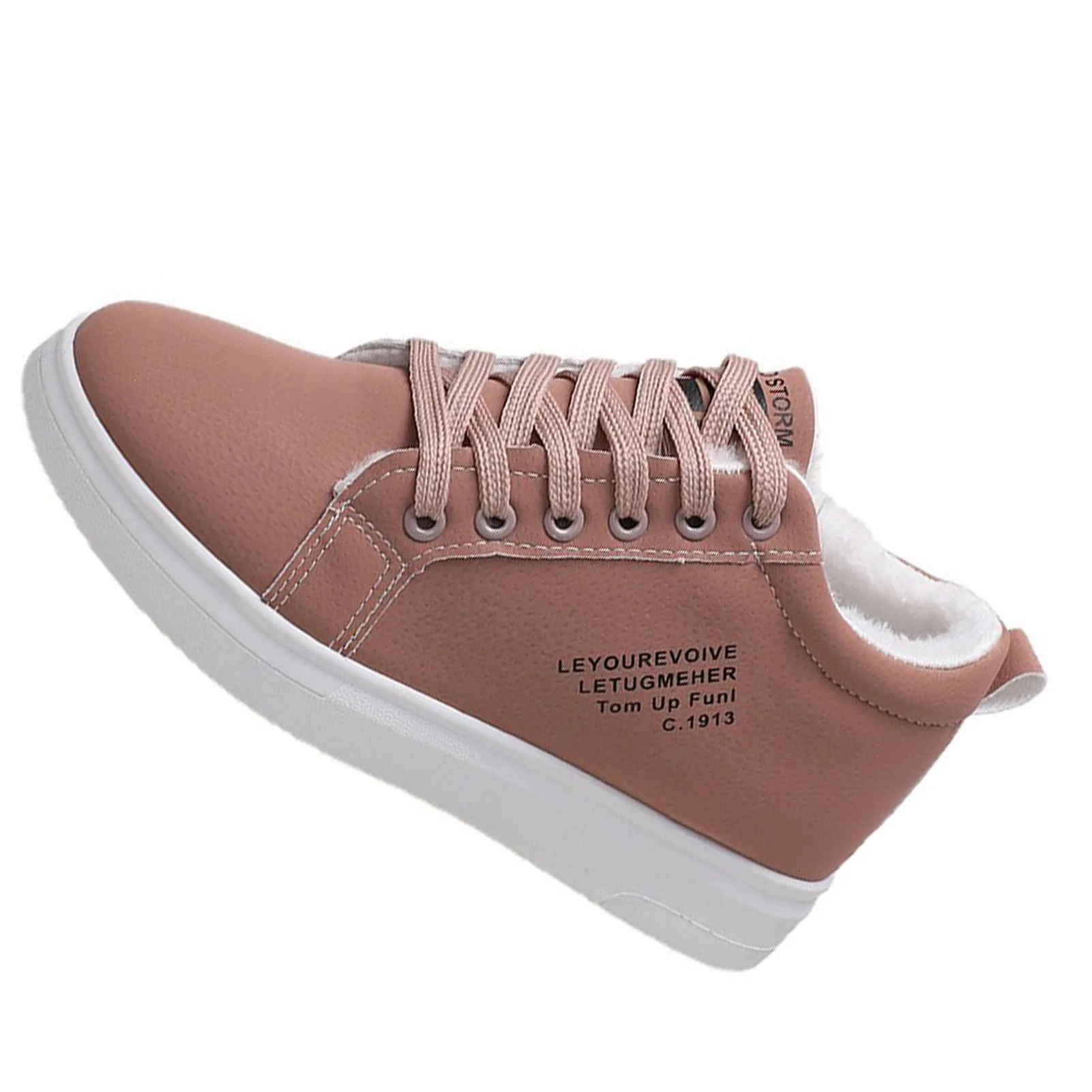 

Woman Lace-Up Sneaker with Breathable PU Warm Cotton Design for Birthday Christmas Gifts