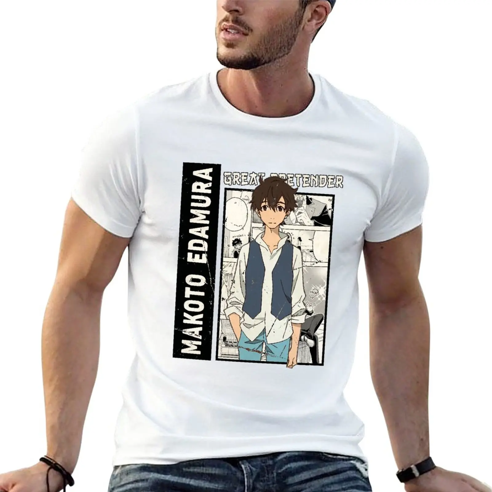 Makoto Edamura, футболка с рисунком аниме, спортивные футболки фанатов, Мужская одежда, футболки, свитер, мужские хлопковые футболки