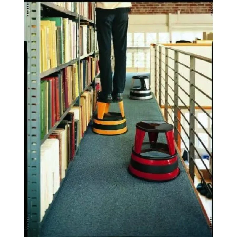 Holds 350 lbs (Silvertone) Kik Step Steel Step Stool - Two Step Stool,