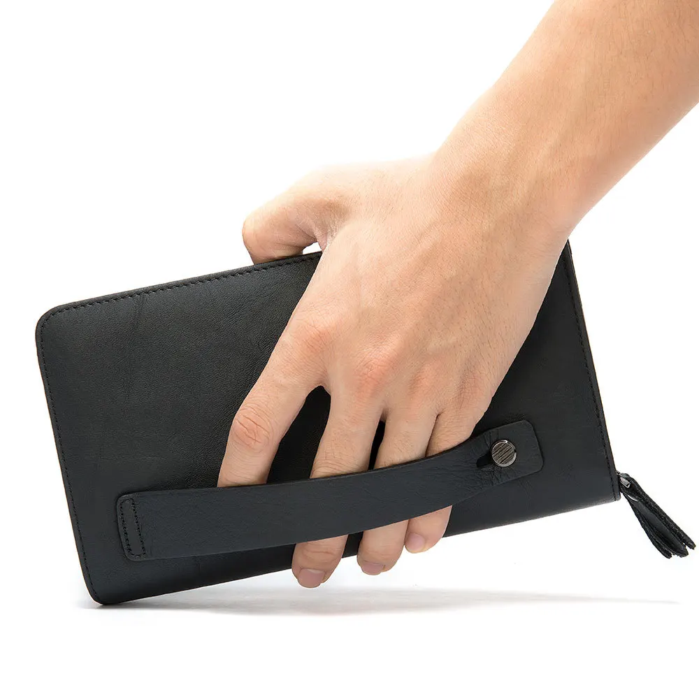 

Кошелек-клатч из натуральной кожи для мужчин и женщин, длинная кожаная сумка для телефона, мужской большой удобный кошелек для монет, держатель для визитных карточек, сумка для денег