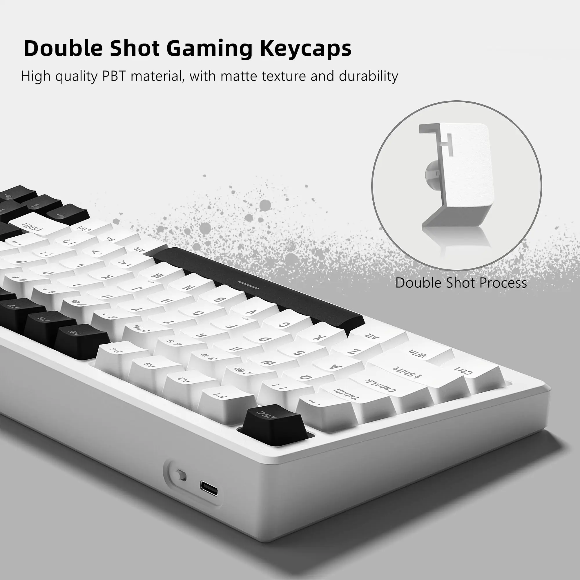 Imagem -04 - Pbt Double-shot Keycaps Oem Profile Kit Backlit Key Cap para Switches mx Teclado Gaming Mecânica 166 Teclas Branco Preto