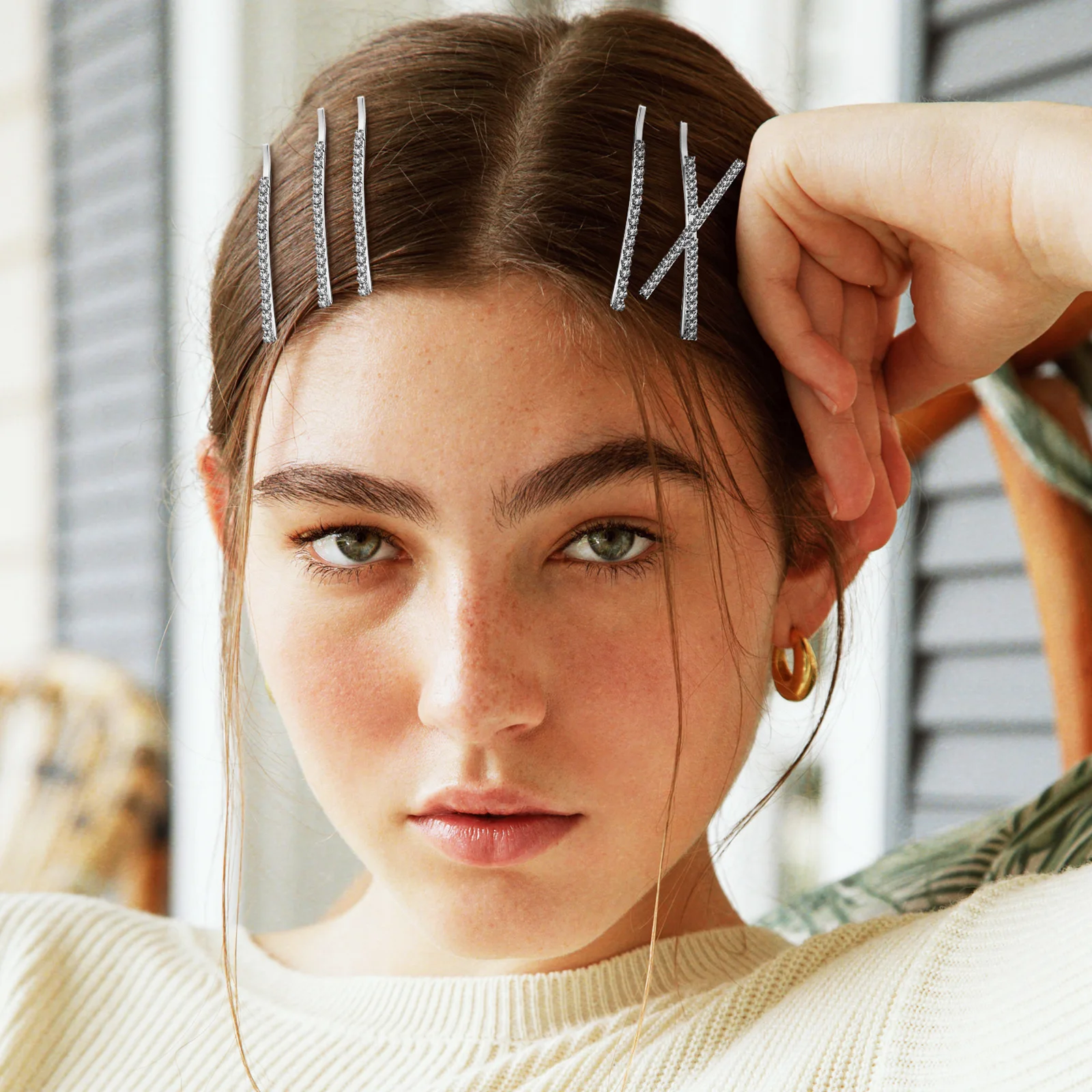 

12 шт. заколок-клипс X-образной формы с стразами, металлические, стильные аксессуары для волос для женщин, для повседневной носки и свадебных мероприятий