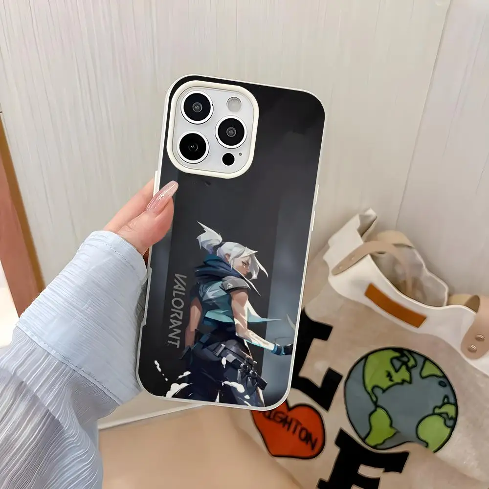 

Game V-Valorant Phone Case IPhone 17 Air 16 15 14 Plus 13 Pro Max 2 Soft Frosted Candy Transparent Jelly 2-in-1