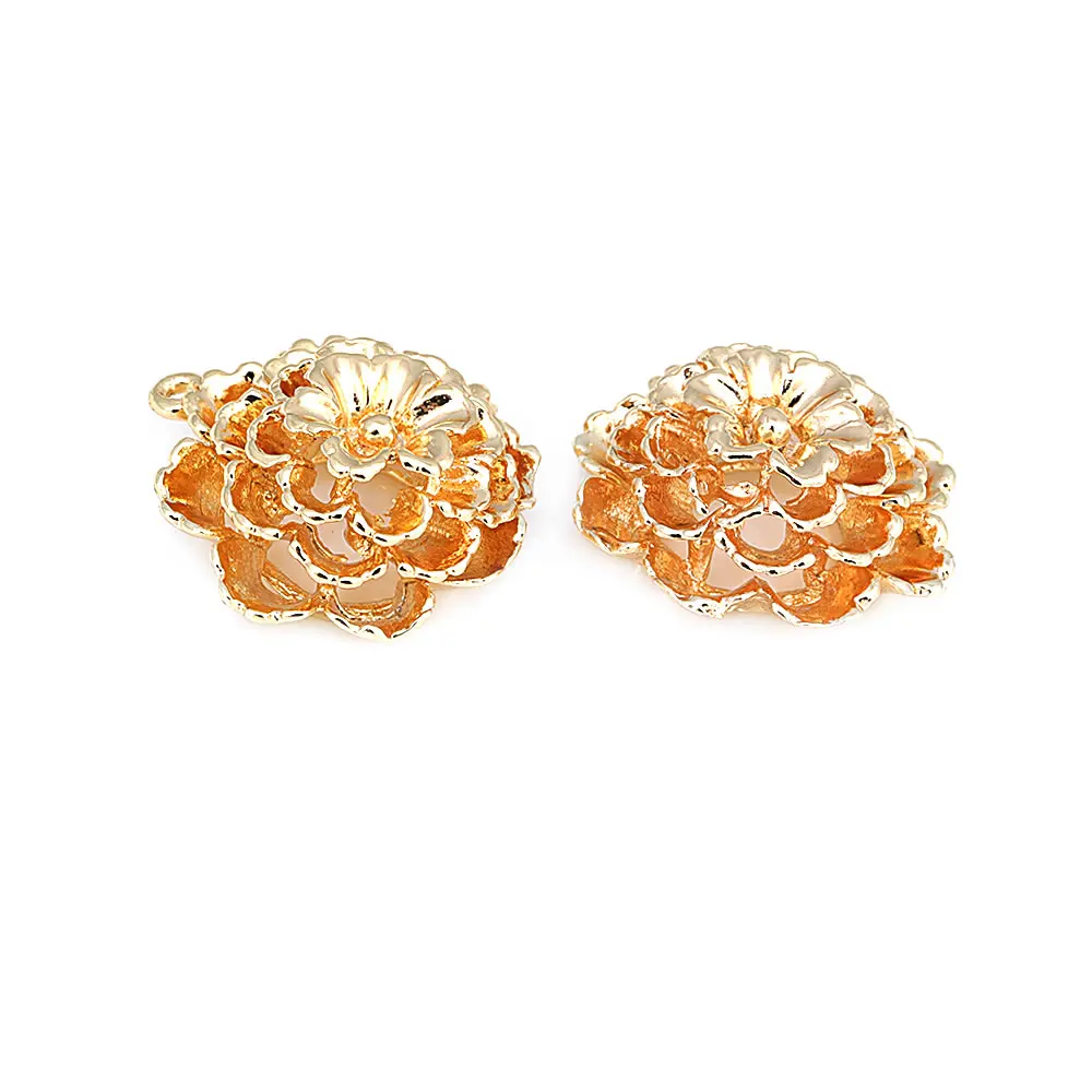 18K Gold สีทองเหลือง 3D ดอกไม้ Charms จี้คุณภาพสูงสร้อยคอต่างหูอุปกรณ์เสริม Rosediy เว็บไซต์อย่างเป็นทางการ
