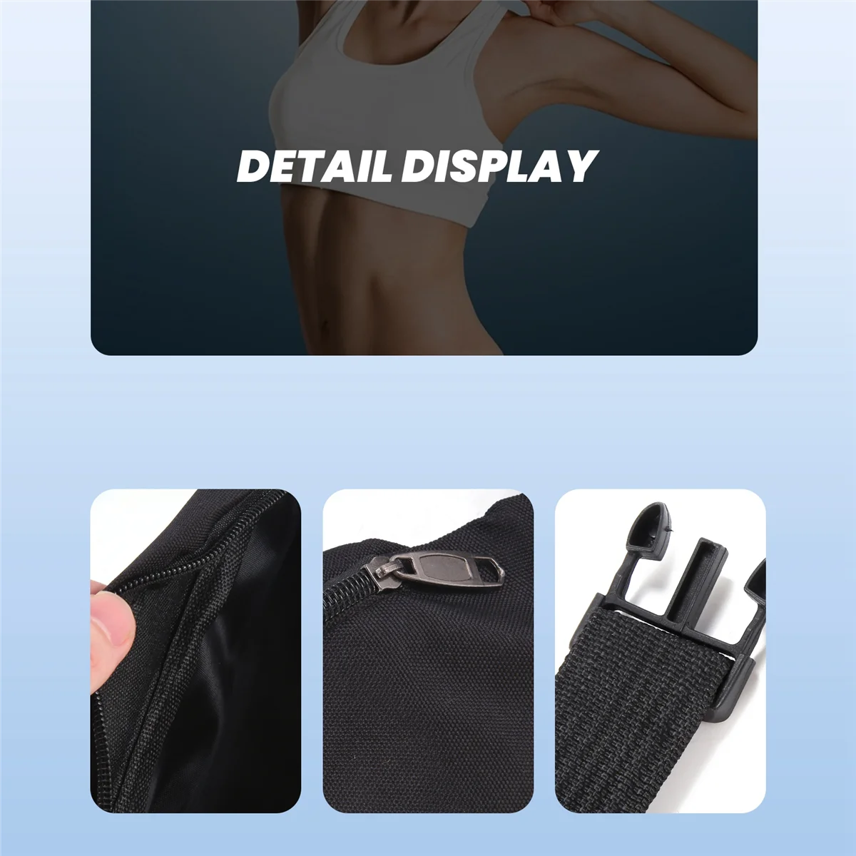 N89R Bag Fanny Pack Hip Waist Festival Money Pouch Belt Wallet Sport Holiday Kids Black