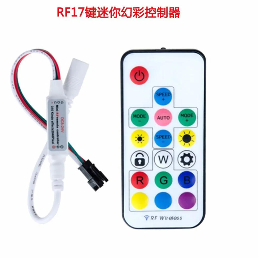 1 pcs SP103E DC5V/12v WS2801 WS2812B DC12V 2811 Mini Digital RGB LED Strip Controller 14Key RF Wireless Remote 2048Pixels LED
