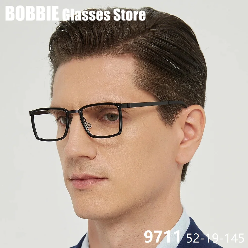 

Denmark Brand Design Eyeglasses Titanium Glasses Frame Business Square Screwless Spectacle Rectangle Frames Men Eyewear 9711