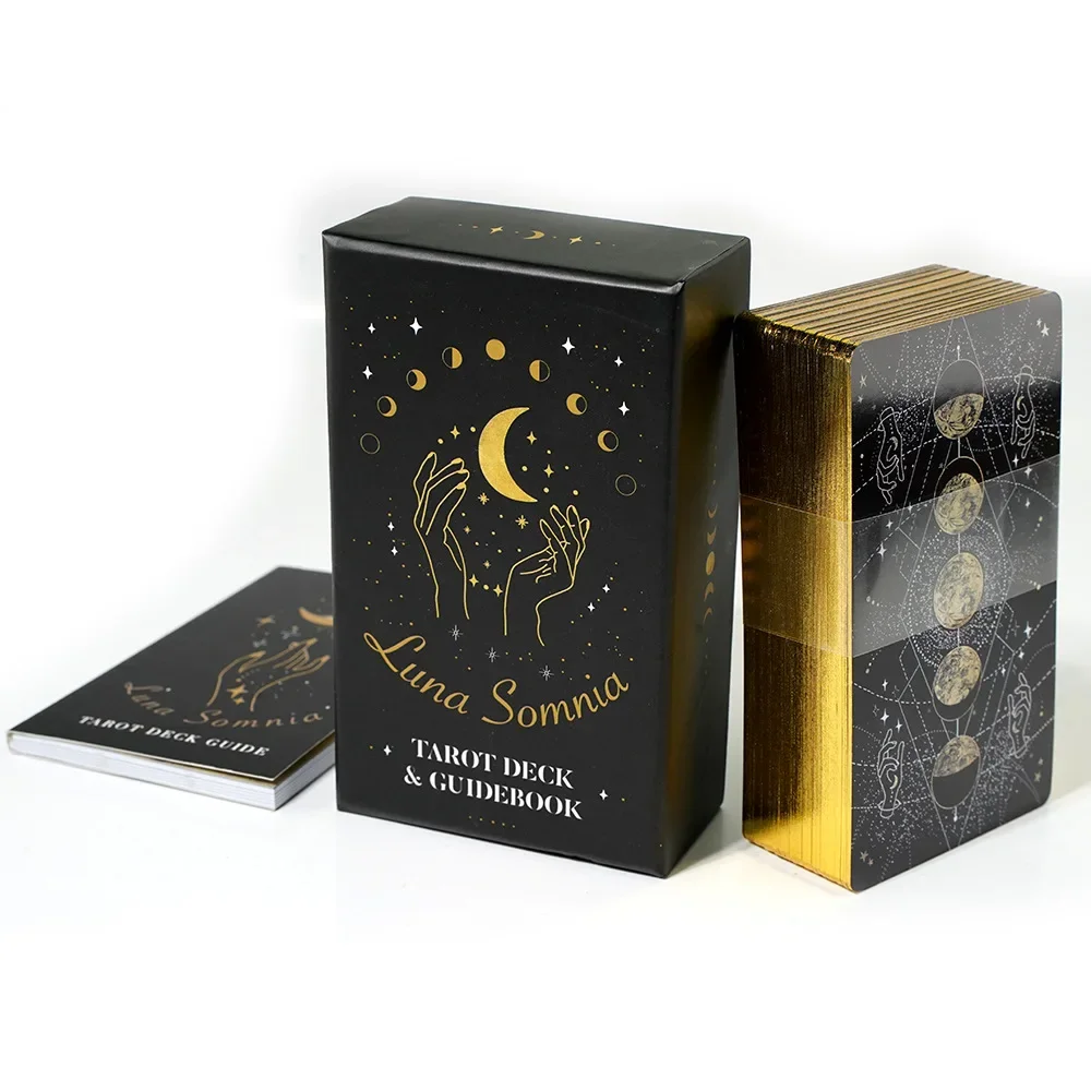 Luna somnia Tarot 78 pcs cards 1:1 Size Gilded Edge Guide book Tarot Board games