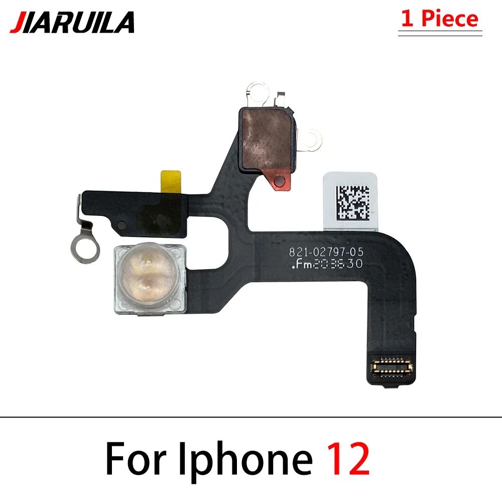 10Pcs，LED Flash Light Sensor Flex Cable Replacement For iPhone 12 13 14 15 Pro Max mini Proximity Distance Ambient Repair Part