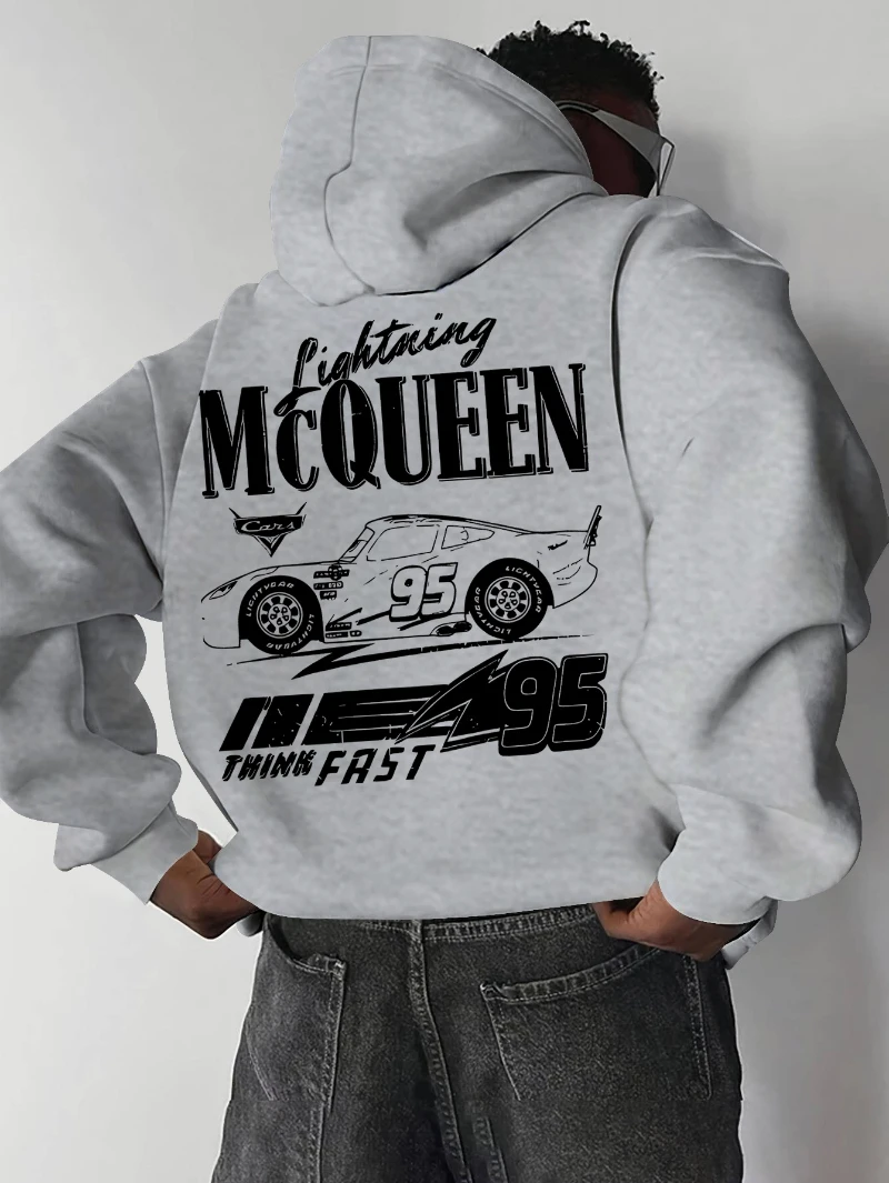 

Уютная и теплая мужская повседневная толстовка с подкладкой и большими карманами - стильный пуловер с принтом и длинными рукавами, можно стирать в машине