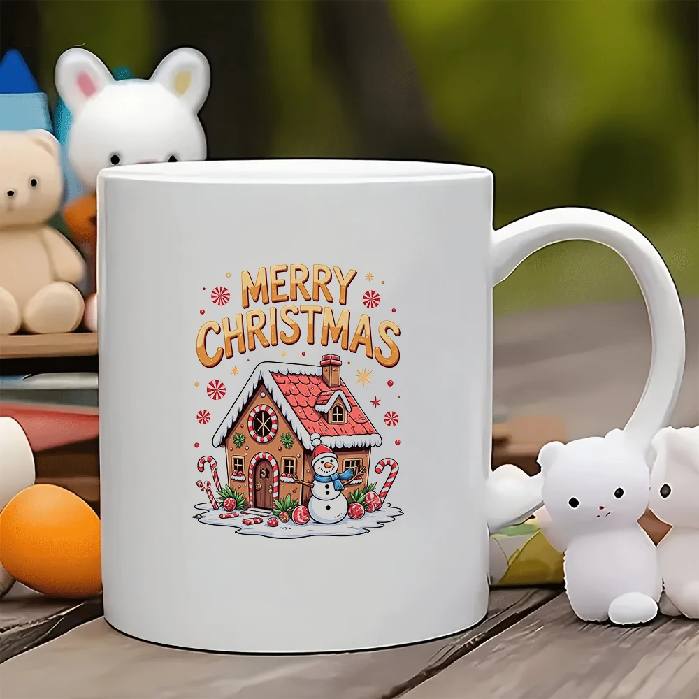 

11oz Cup + Cartoon Gingerbread House Cup Christmas Gift Kids Cup Family Office Coffee Cup