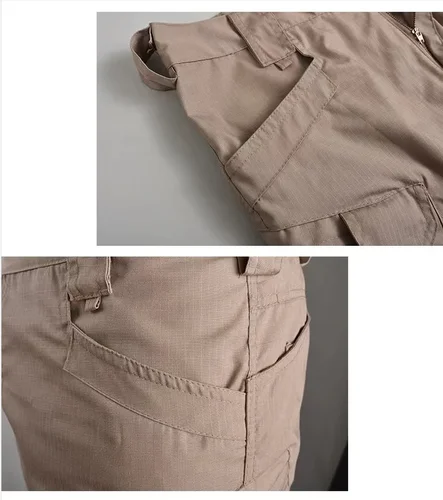 Imagen 2 del producto Pantalones cortos de combate tácticos Ripstop para exteriores para hombre, pantalones cortos de verano para acampar, escalar, senderismo, anticolpes, M-6XL con múltiples bolsillos, Toursers