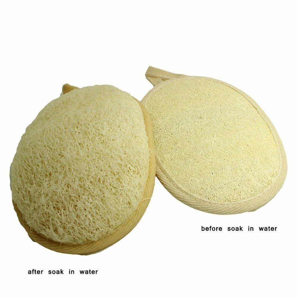 3pc Natural Loofah Body Shower Scrubber Bath Exfoliating Sponge Soft Shower Brush With Hook Towels Sponges Merchandises Scrubber